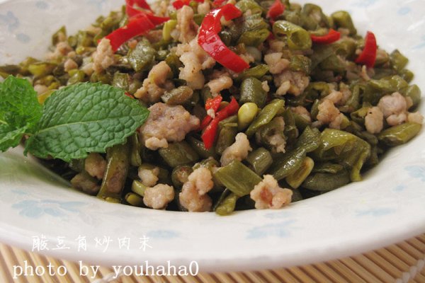 酸豆角炒肉末的做法