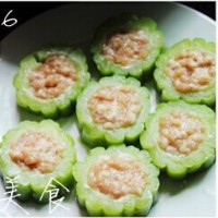 煎酿苦瓜的做法图解6