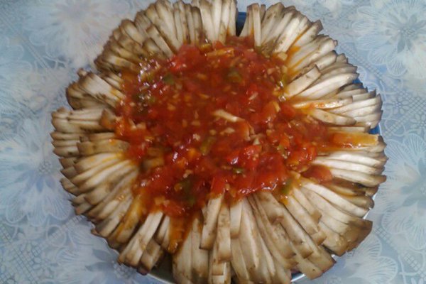 清蒸菊花茄子的做法