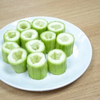 电锅菜——镶丝瓜的做法图解3