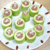电锅菜——镶丝瓜的做法图解5