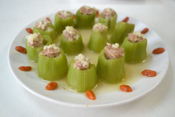 电锅菜——镶丝瓜的做法