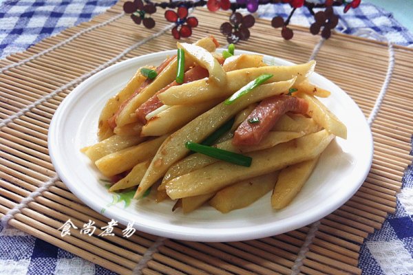 蚝香茭白炒火腿的做法