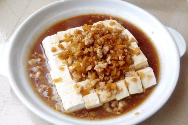 榨菜肉沫蒸豆腐的做法