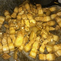 懒人榨菜炒五花肉的做法图解2