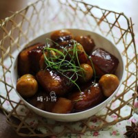 鹌鹑蛋红烧肉 的做法图解8