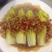 蒜蓉粉丝蒸娃娃菜的做法图解7
