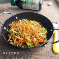 #菁选酱油试用之圆白菜炒粉丝#的做法图解11