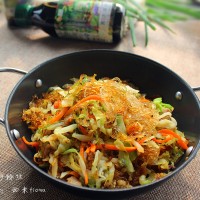 #菁选酱油试用之圆白菜炒粉丝#的做法图解13