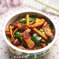 干煸五花肉杏鲍菇的做法图解12
