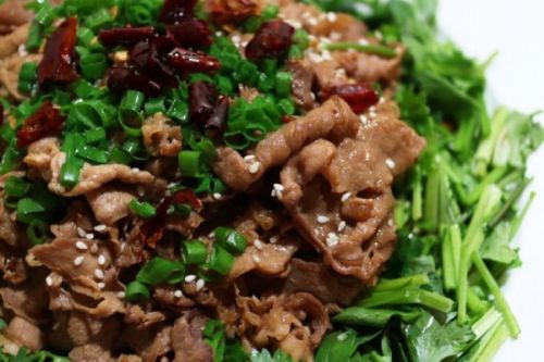 葱油泼羊肉