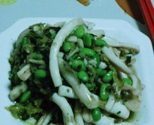 鱿鱼炒毛豆子