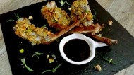 创意美食开心果香酥羊排